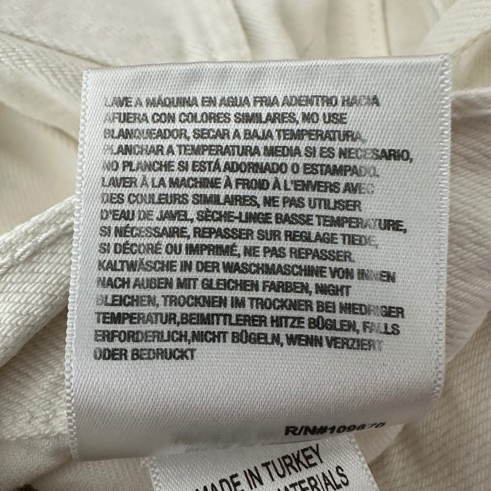 Agolde 90's Crop Mid Rise Straight Jeans Fortune Cookie White A173C-1183 - Picture 12 of 14
